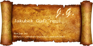 Jakubek Gyöngyi névjegykártya